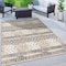 World Rug Gallery Distressed Geometric Indoor/Outdoor Area Rug 5' x 7' Beige 8019BEIGE5X7 - alternate 1